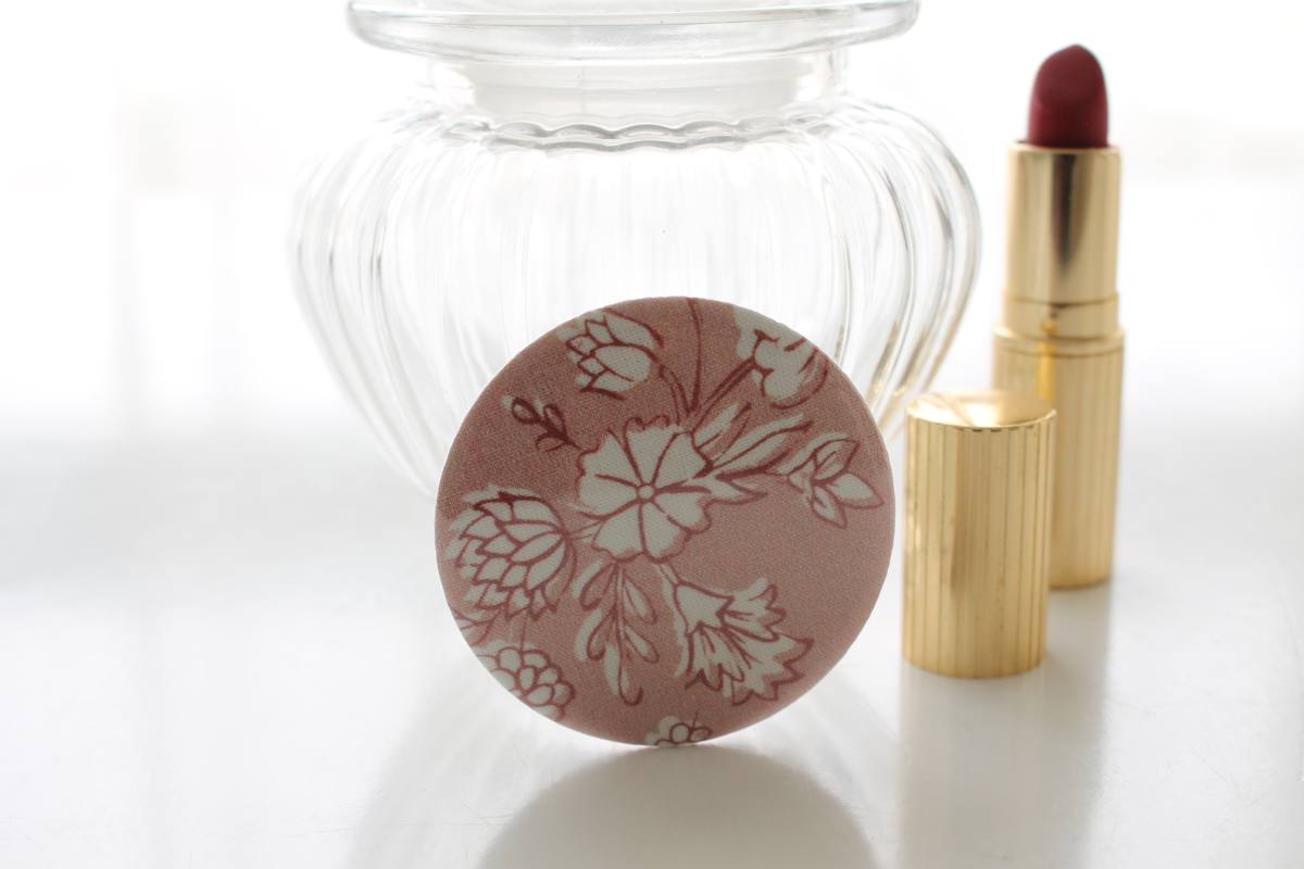 Miroir de poche Bella blanc rose