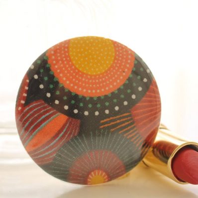 Miroir de poche Bella rond orange