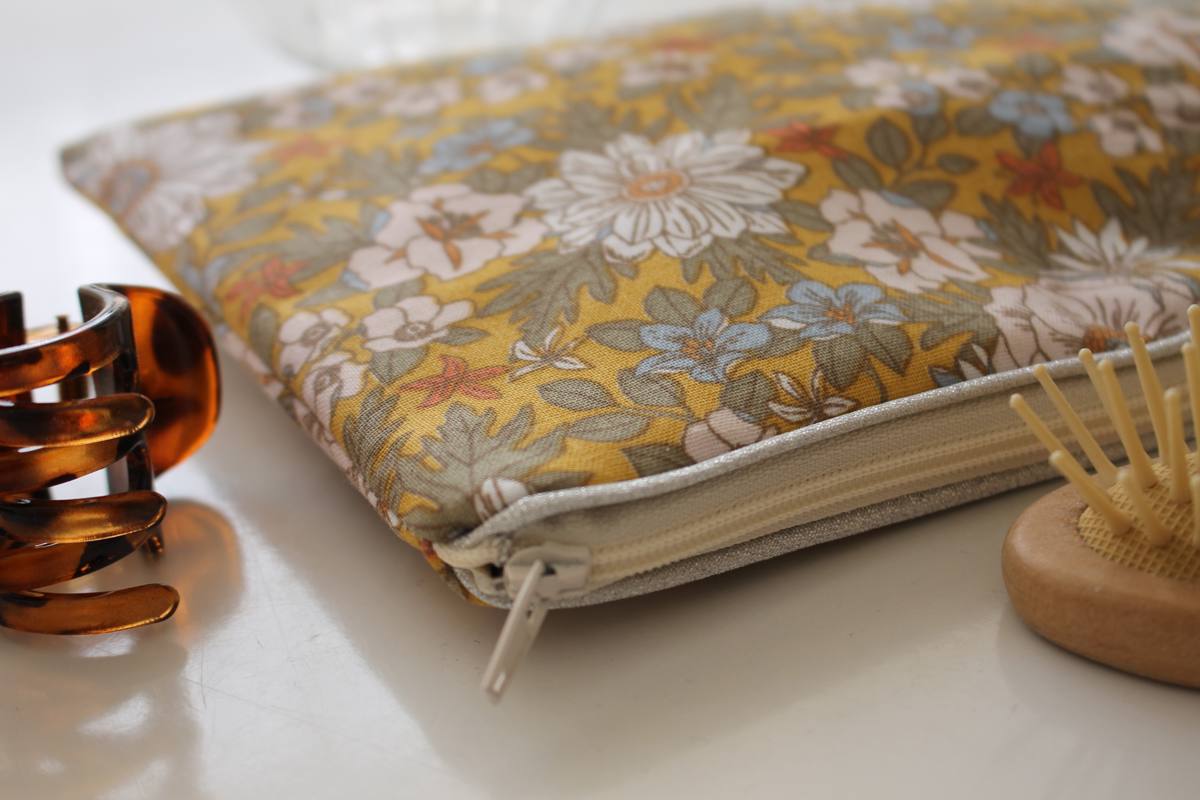 Pochette zippée Alna beige