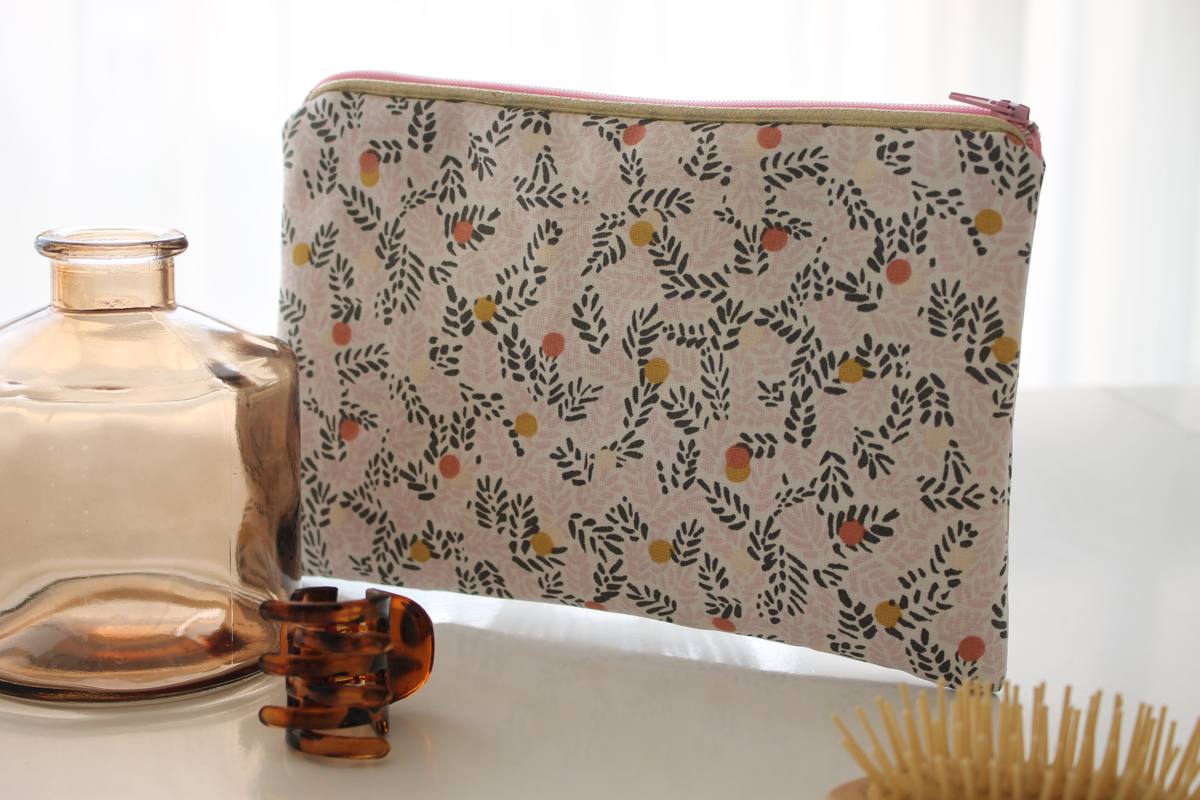 Pochette zippée Alna brindilles roses – Image 2