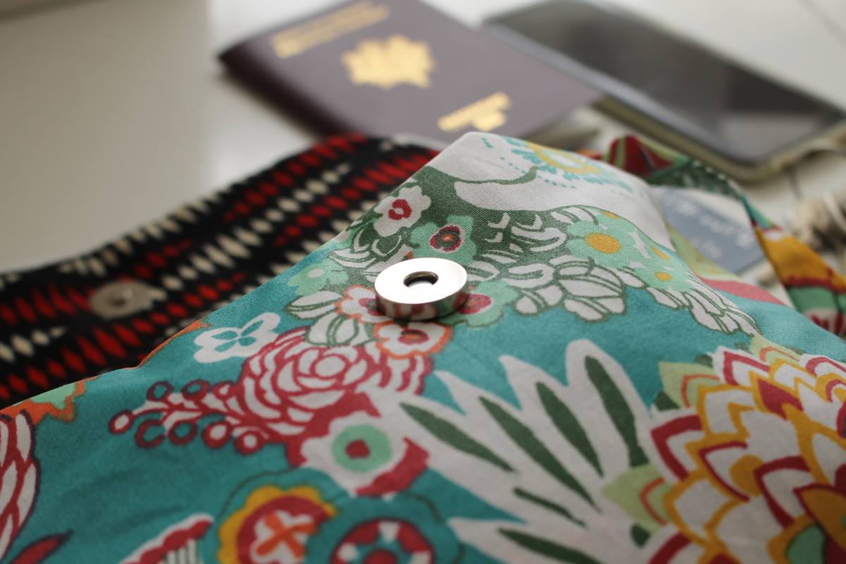 Sac Anaé turquoise fleuri – Image 2