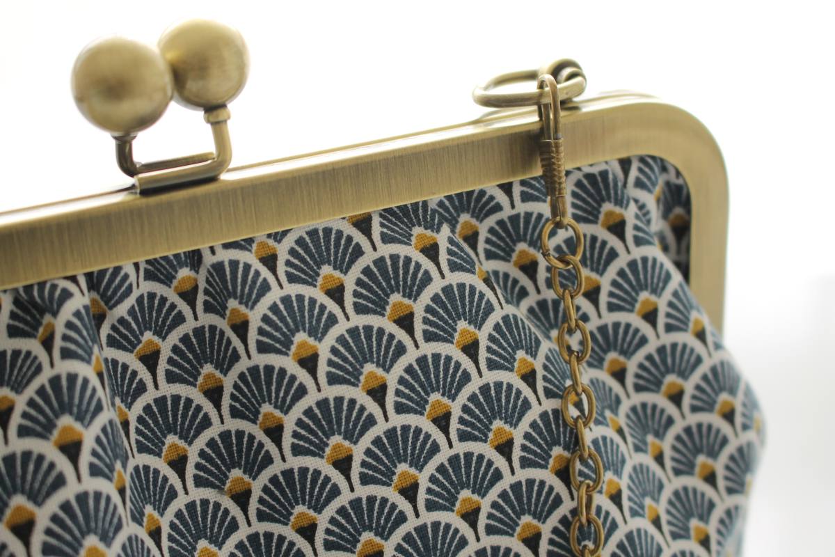 Sac rétro Emma éventails bleus – Image 3