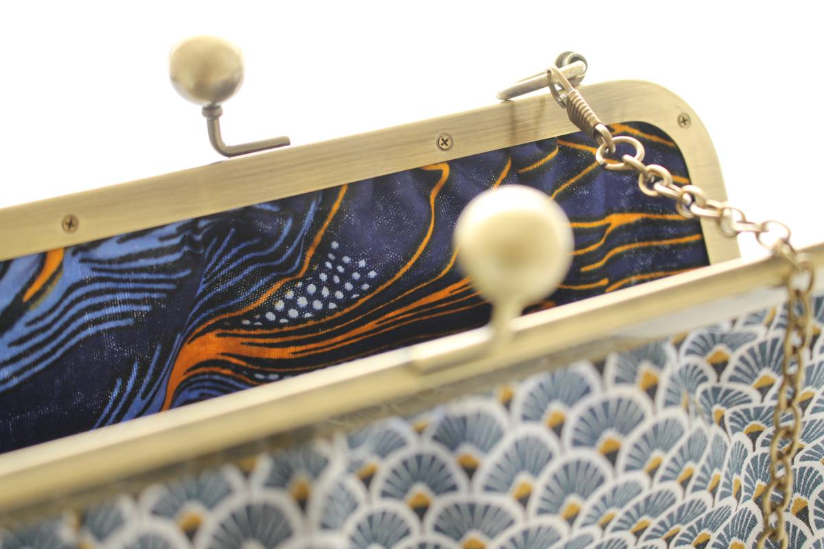 Sac rétro Emma éventails bleus – Image 4