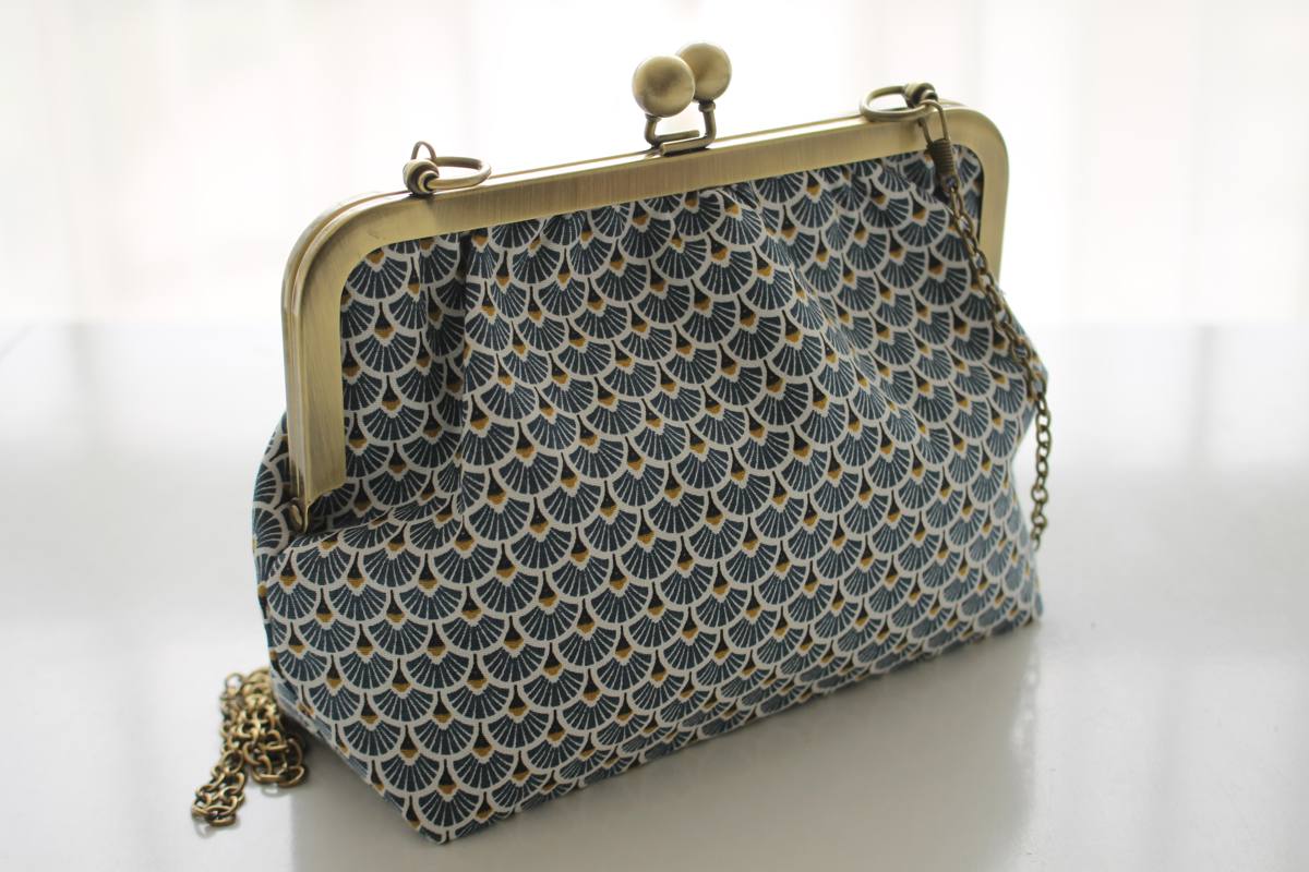 Sac rétro Emma éventails bleus – Image 2