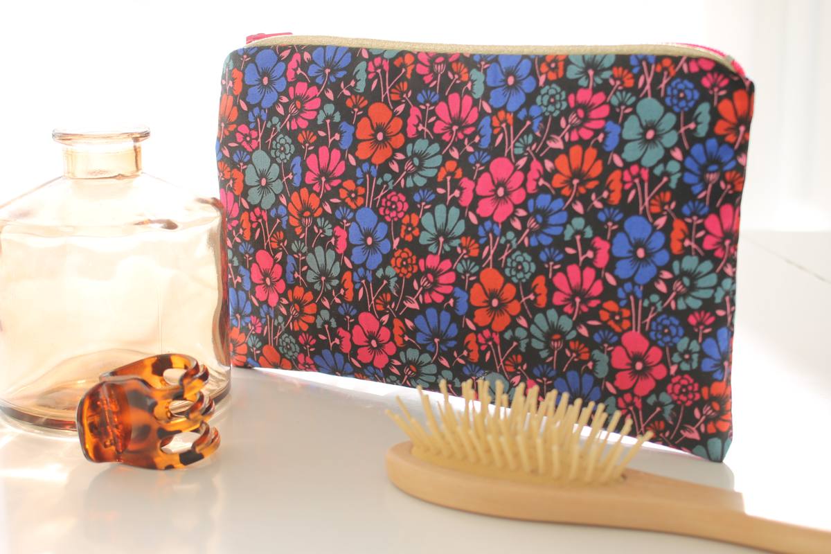 Pochette zippée Alna rose