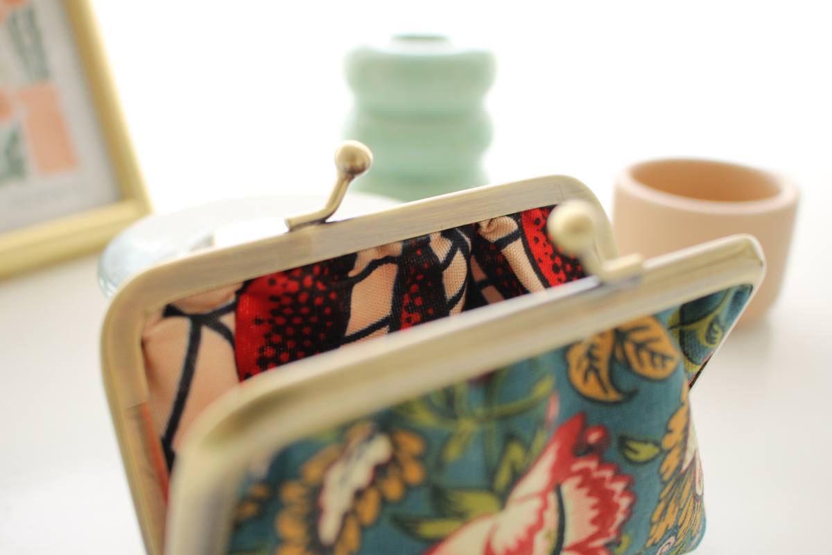 Porte-monnaie Ally fleurs bordeaux – Image 3