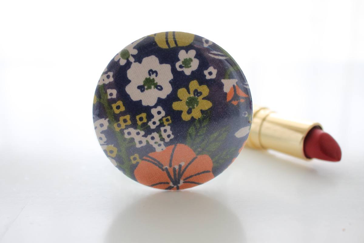 Miroir de poche Bella fleur orange