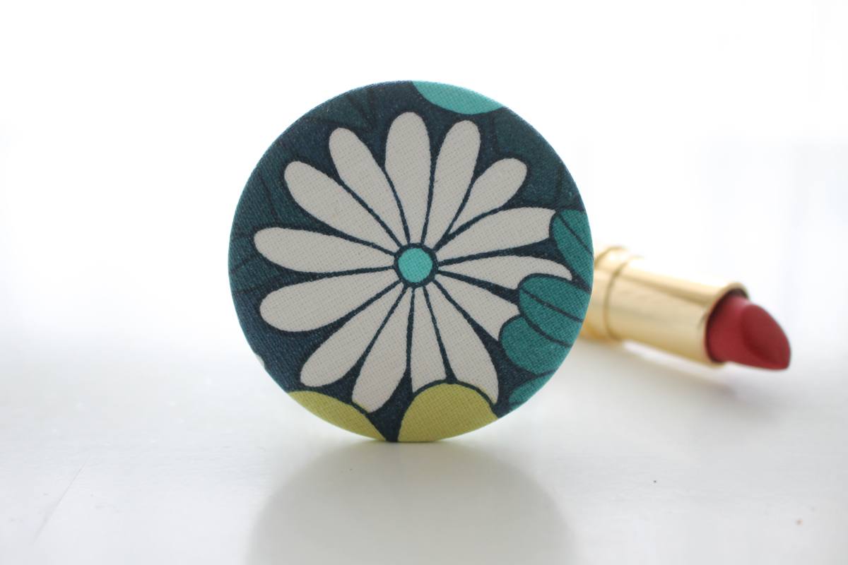 Miroir de poche Bella corolle blanche bleue