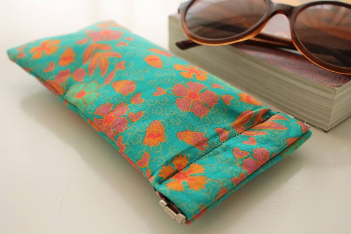 Etui à lunettes Edna vert orange