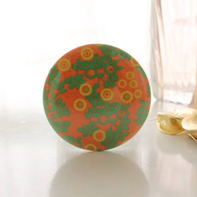 Miroir de poche Bella orange verte