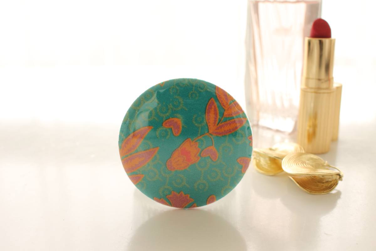 Miroir de poche Bella vert orange