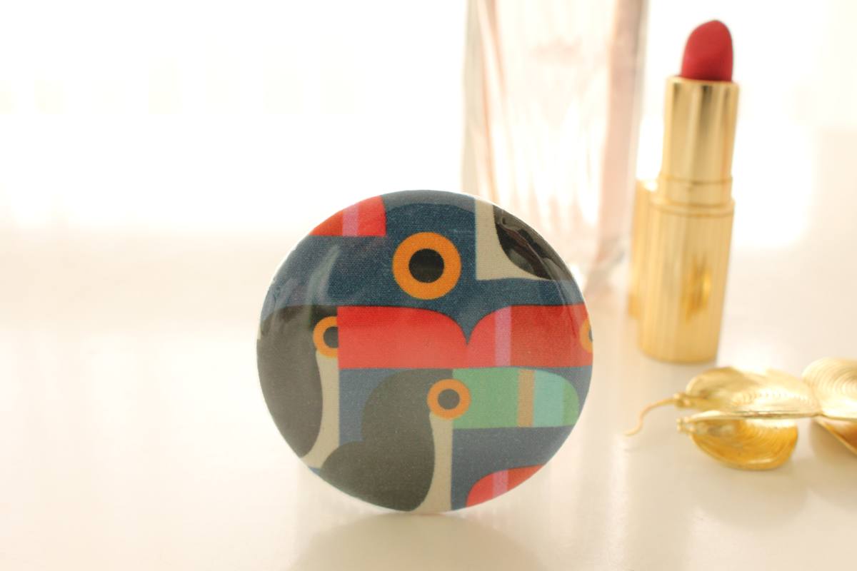 Miroir de poche Bella toucan rouge