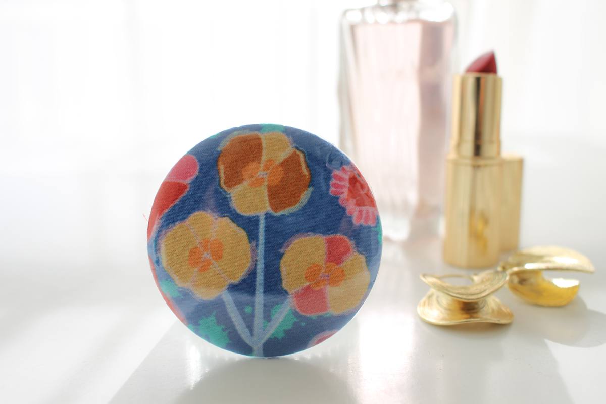 Miroir de poche Bella pot bleu