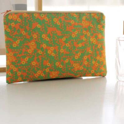 Pochette zippée Alna orange verte