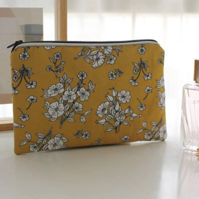 Pochette zippée Alna bouquet blanc