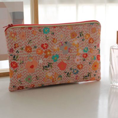 Pochette zippée Alna fleurs