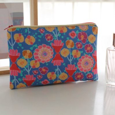 Pochette zippée Alna pot bleu