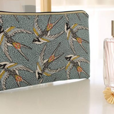 Pochette zippée Alna hirondelles