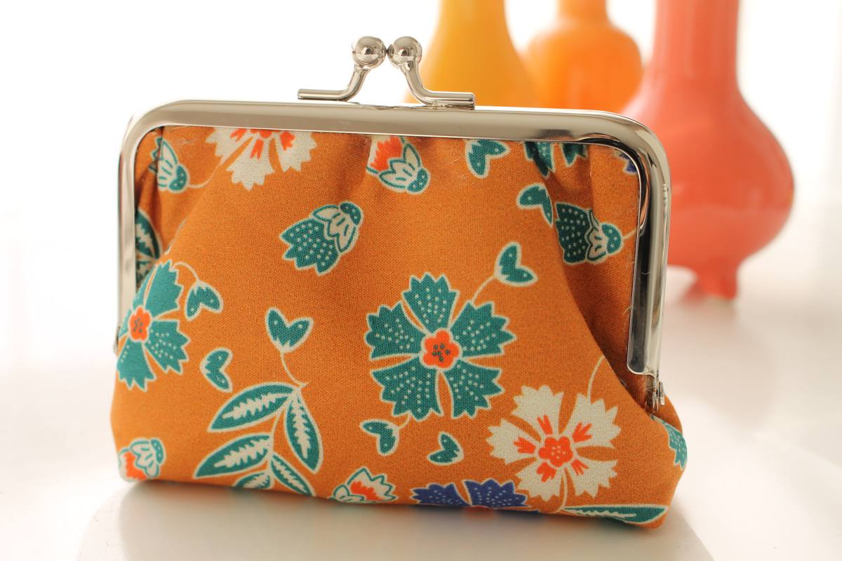 Porte-monnaie Ally fleurs ocre