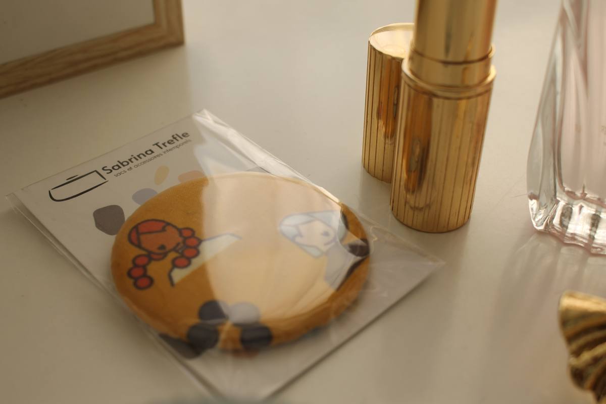 Miroir de poche Bella carré roux – Image 2