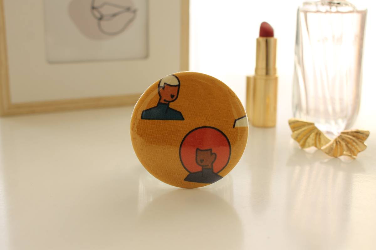 Miroir de poche Bella afro orange