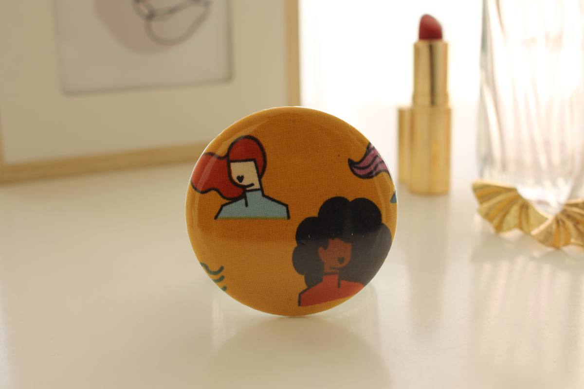 Miroir de poche Bella afro roux