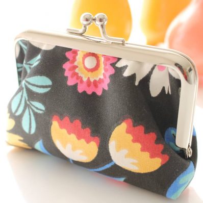 Porte-monnaie Ally fleur noire