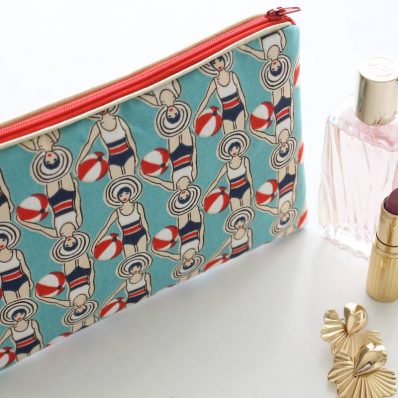 Pochette zippée Alna baigneuses turquoise