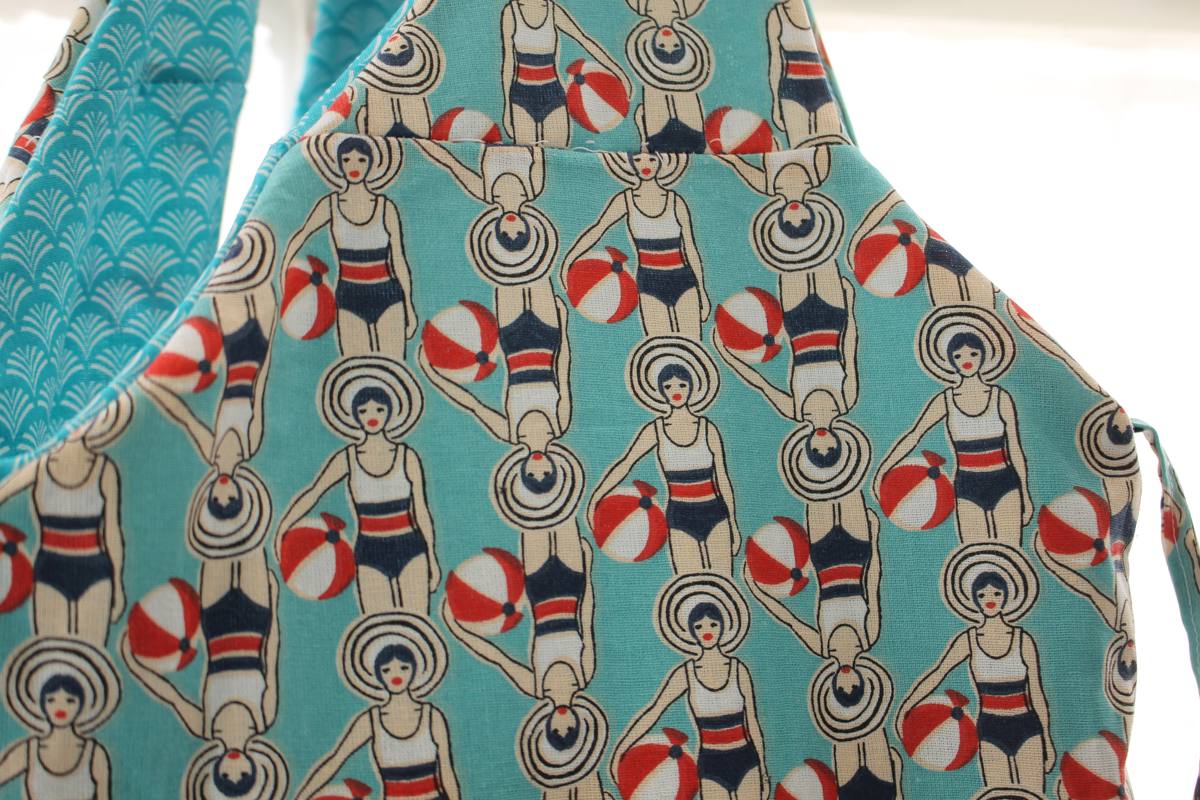 Cabas Jane réversible baigneuses turquoise – Image 2