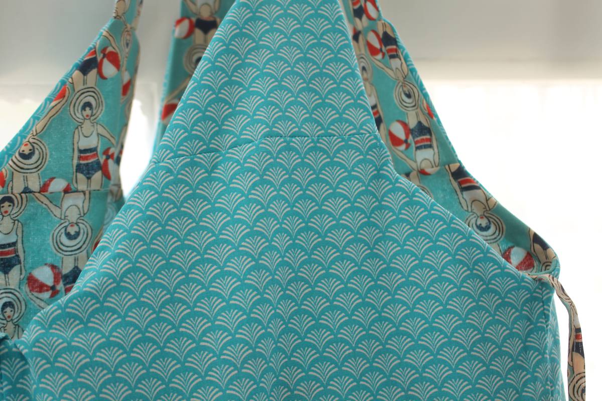 Cabas Jane réversible baigneuses turquoise – Image 4