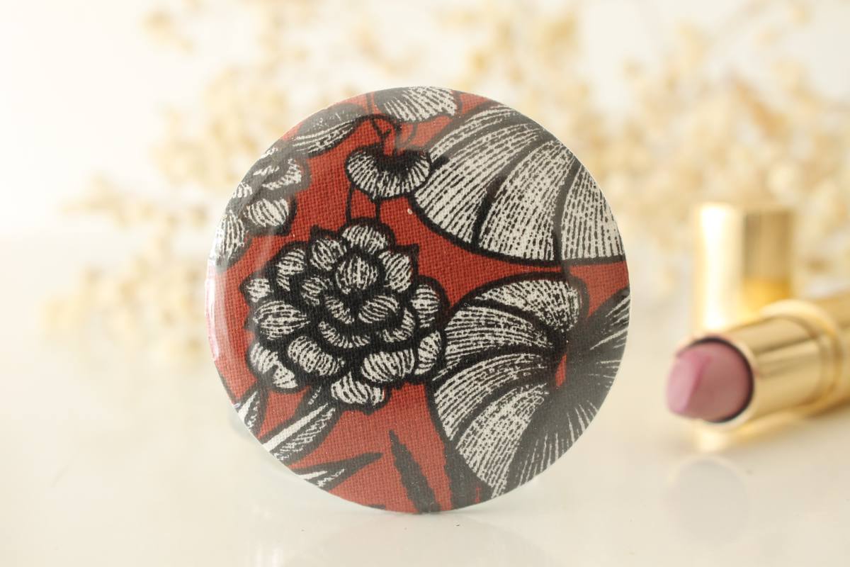 Miroir de poche Bella feuille terracotta – Image 3