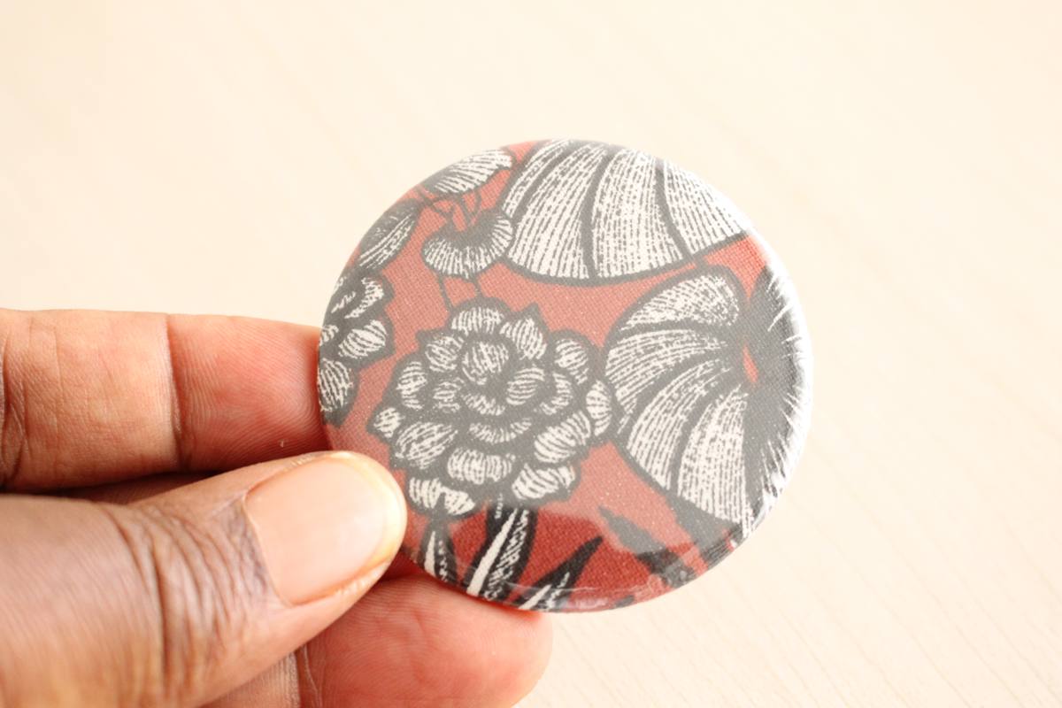 Miroir de poche Bella feuille terracotta – Image 2