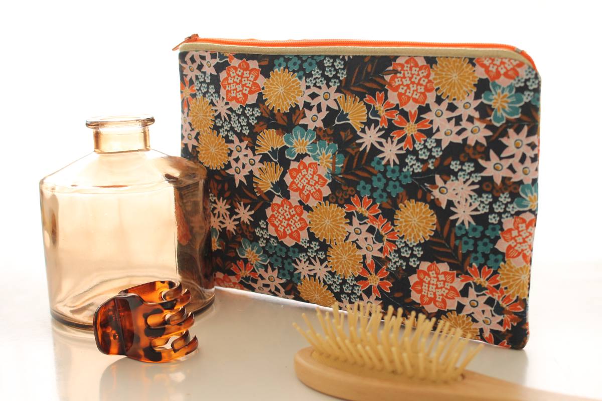 Pochette zippée Alna blue garden
