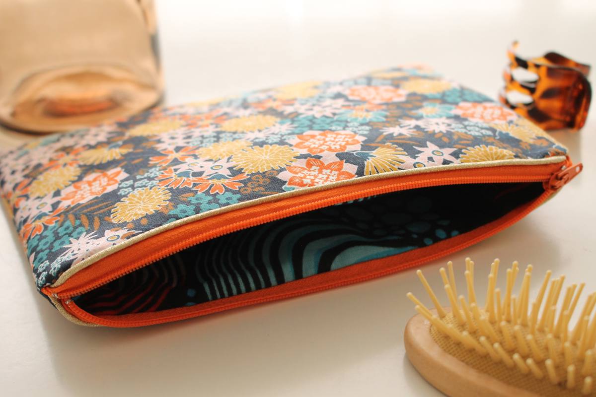 Pochette zippée Alna blue garden – Image 2