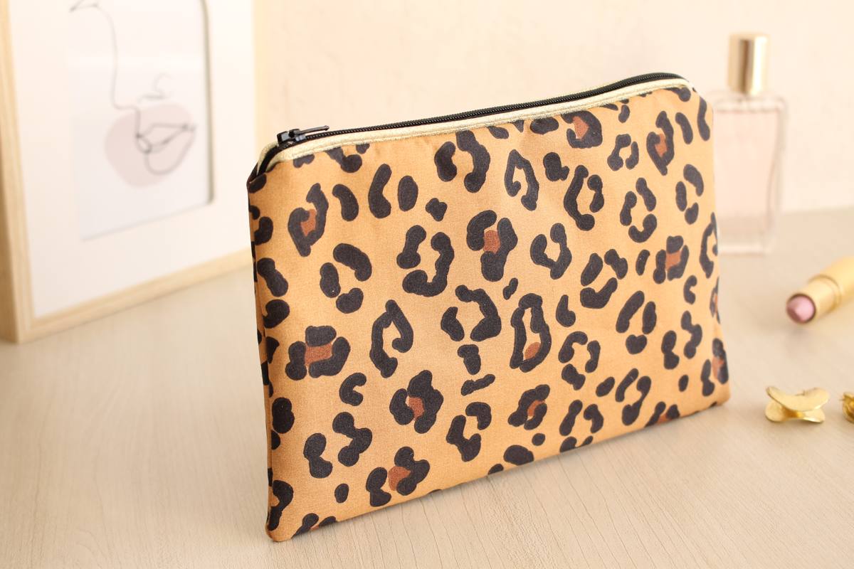 Pochette zippée Alna léopard