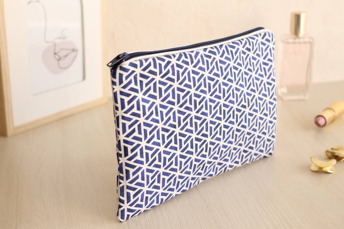 Pochette zippée Alna bleue