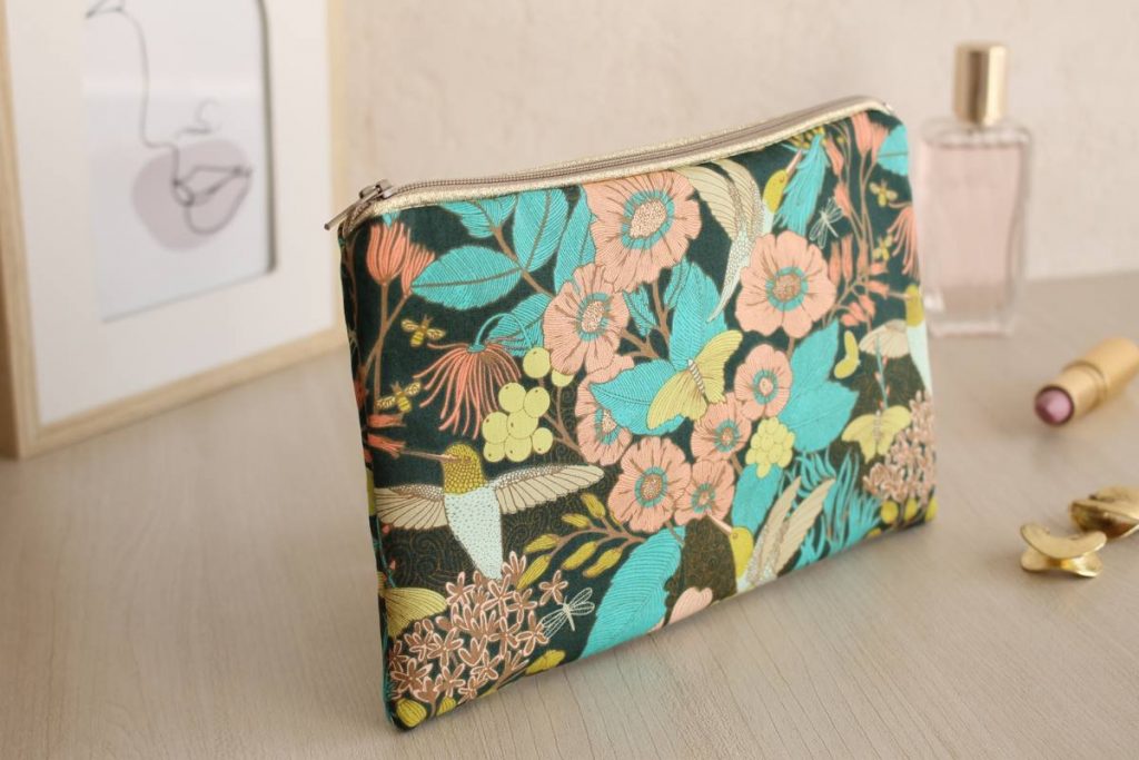 Pochette zippée Alna colibri