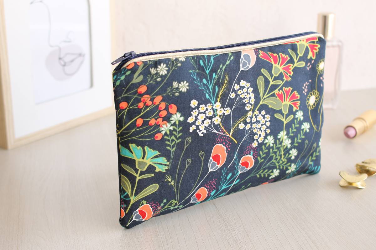 Pochette zippée Alna champ marine