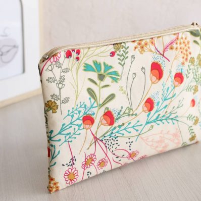 Pochette zippée Alna champ beige