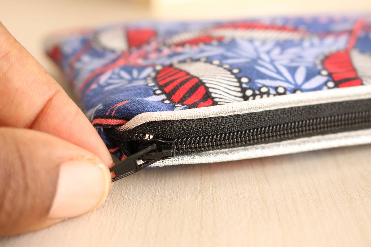 Pochette zippée Alna branches bleues – Image 2
