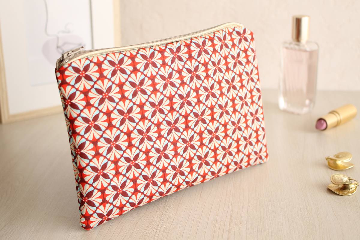 Pochette zippée Alna sixteen rouge