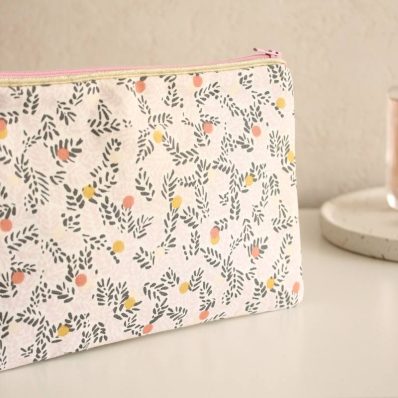 Pochette zippée Alna rose brindille