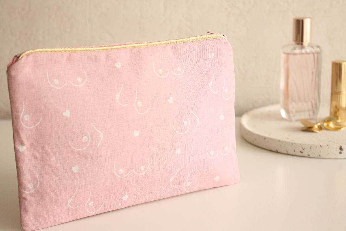 Pochette zippée Alna rose octobre