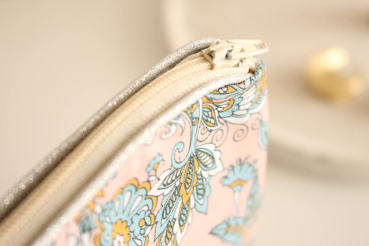 Pochette zippée Alna rose cachemire – Image 2