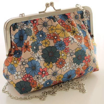 Sac rétro Emma fleurs beiges